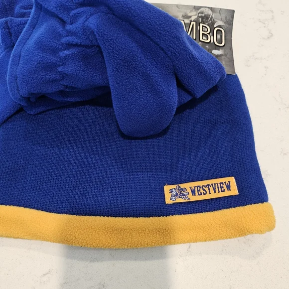 Blue and Yellow Westview Beanie and Scarf Set - Picture 1 of 2
